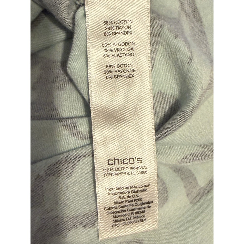Chicos Weekends 1 Blue Floral Lightweight‎ Zip Up Jacket Size Meduim - Picture 5 of 6